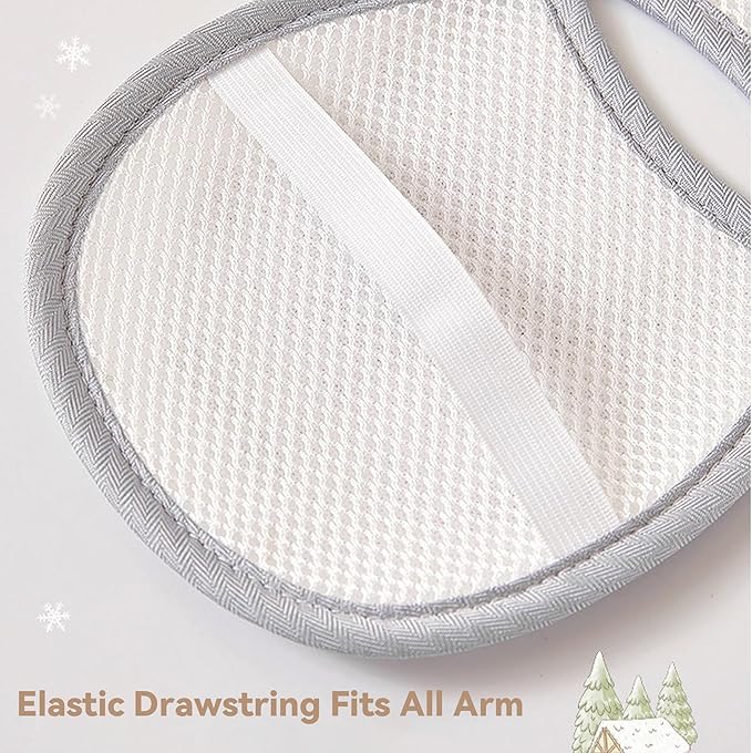 Breathable Cooling Nursing Arm Pad - Natural Tencel Ramie Baby Holding Arm Mat for Newborn, Non-Sticky Sweat Arm Rest Pad for Infant Breastfeeding in Summer, Pink Balloon Pattern
