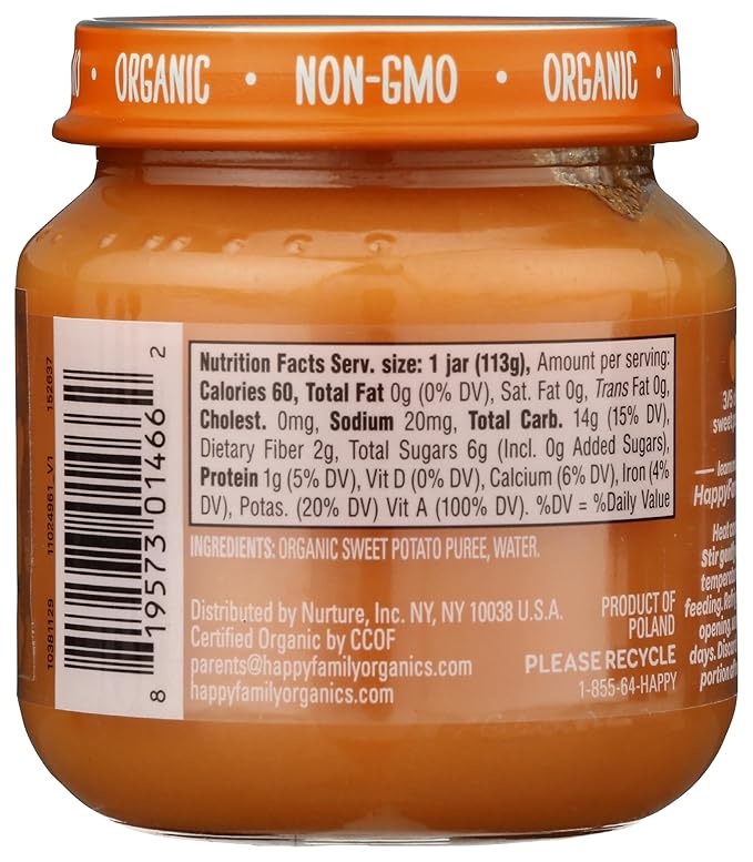 Happy Baby Organic Stage 1 Sweet Potatoes, 4 OZ