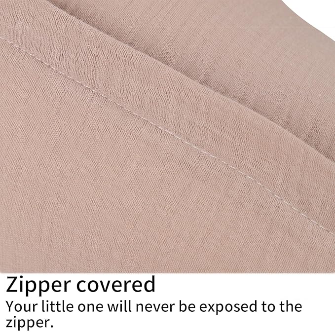 Onacosht Muslin Nursing Pillow Cover Soft 100% Cotton Feeding Pillow Slipcover Fits Standard Infant Nursing Pillow for Boy and Girl, Blush