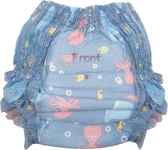 Nuby Swim Pants for Toddlers - 5 Pack - Toddler Swim Diapers with Stretchy Waistline, Tear-Away Sides, Water-Resistant Outer Layer & Leak-Preventing Cuffs - Size Medium (20-31 lbs)