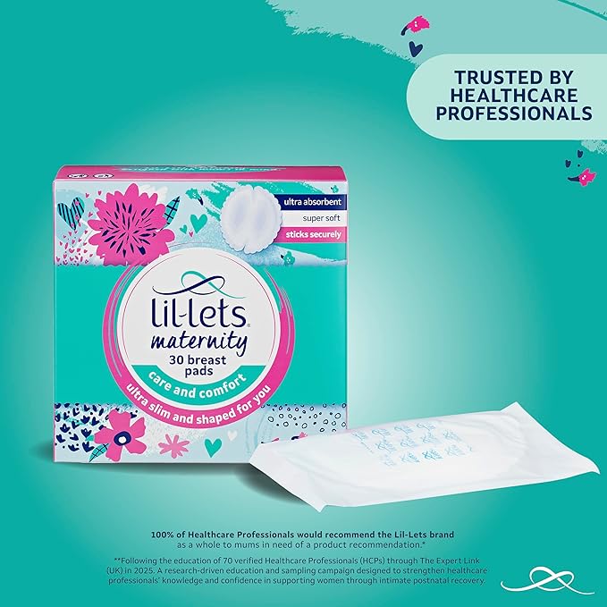 Lil-Lets Nursing Pads – 120 Individually Wrapped, Ultra-Thin, Absorbent & Fragrance-Free – Comfort & Protection for Nursing Moms Postpartum –Maximum Adhesion for Leak & Chafing Nipple Protection