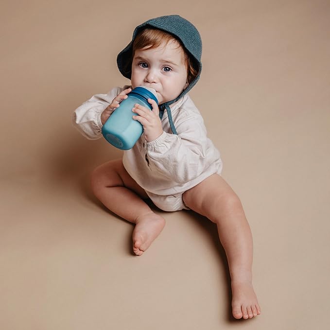 Suavinex Color Essence SX PRO Physiological Soft Flexible Silicone Baby Bottle, Anti Colic Baby Bottles, Supports Breast Feeding Babies, Made in Spain, Medium Flow, 8oz, Ballad Blue
