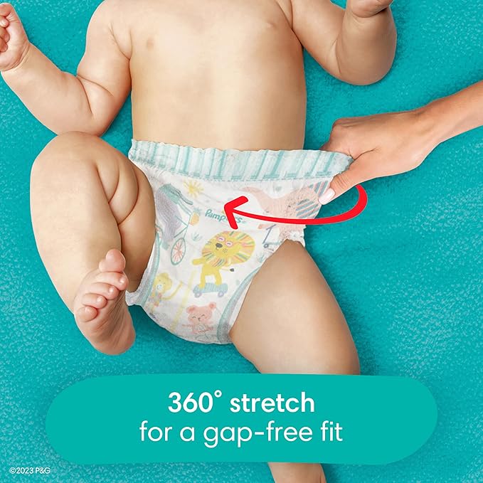 Pampers Pull On Cruisers 360° Fit Disposable Baby Diapers Size 6, 104 Count with Sensitive Water Based Baby Wipes 4X Pop-Top Packs (336 Count)