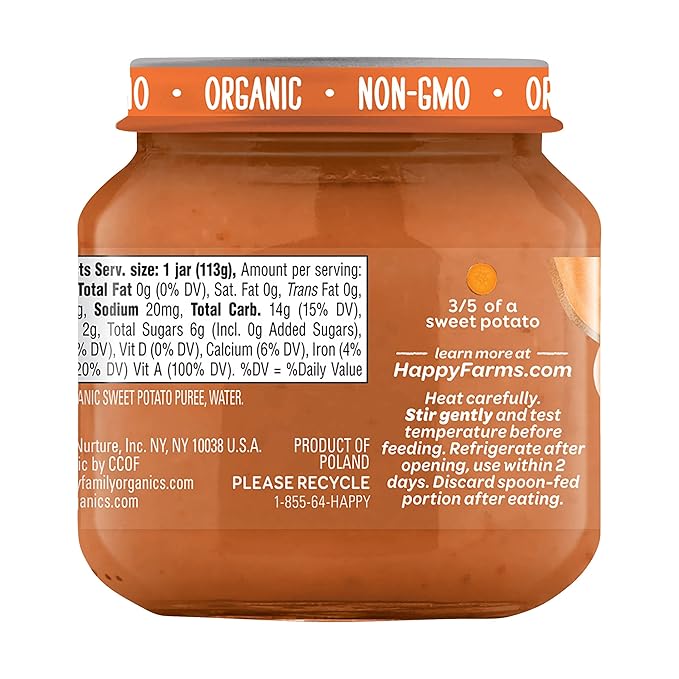 Happy Baby Organic Stage 1 Sweet Potatoes, 4 OZ