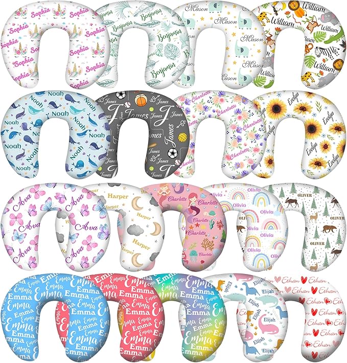 Personalized Baby Nursing Pillow Cover Custom with Name, Butterfly Theme Customized Boy & Girl Gifts