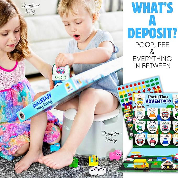 Potty Training Reward System - 14PC Wooden Stacking Blocks with Car and Truck Themed, Montessori Behavior System Advent Calendar for Toddlers 18M+ Boys Girls by Lil Advents