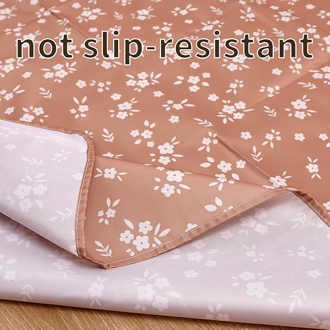 Baby Splat Mat for Under High Chair, 51 x 51 Inch Wipeable Splash Mat，Floor Protector，Wipe-Clean Tablecloth and Playing Mat (Flower)