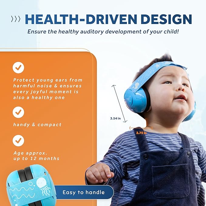Schallwerk ® Mini+ Baby Ear Muffs – Infant Noise Cancelling Headphones, Toddler Ear Protection, Baby Headphones for Noise