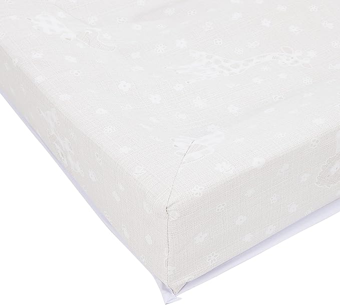 LA Baby 4 Sided Waterproof Diaper Changing Pad, 32" with Easy to Clean Savannah Print Cover - Made in USA. Non-Skid Bottom, Safety Strap, Fits All Standard Changing Tables/Dresser Tops