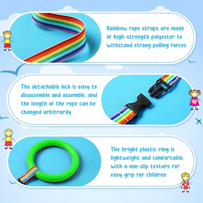 Tatuo 12 Set Toddlers Walking Rope for Preschool Toddlers Detachable Transition Rope Safety Daycare Rope for Preschool Daycare Kindergarten School Kids Outdoor Supplies (Green)