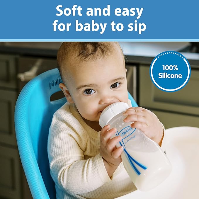 Dr. Brown's Options+ Wide-Neck Baby Bottle Silicone Sippy Spout, 6m+, 2-Pack