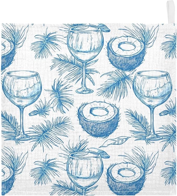 vvfelixl Wine Beach Party Baby Burp Cloths Baby Muslin Washcloths for Boys Girls Cotton Babys Face Towel for Newborn Infants Soft and Absorbent 11.8 X 11.8 in, 5 Pack