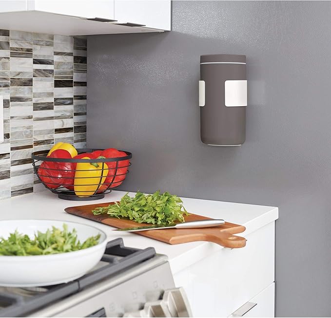 iDesign Adhesive Cleaning Wipes Holder for Kitchen or Bathroom - Coconut White