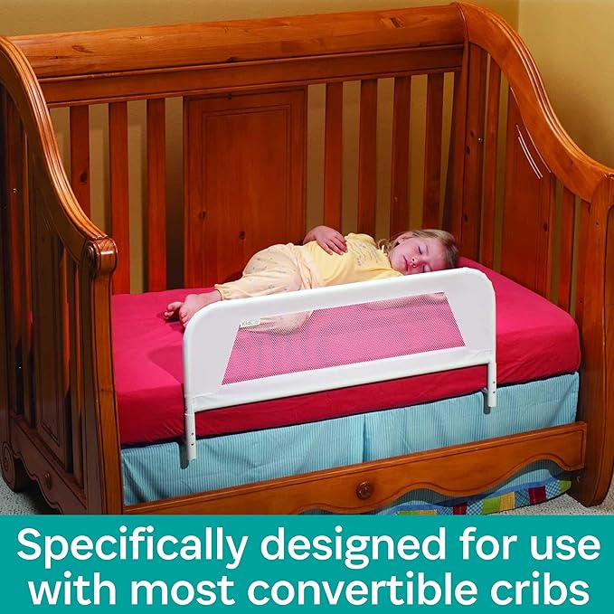KidCo BR103 Convertible Crib Rail - Quick Assembly Toddler Bedrail (White)