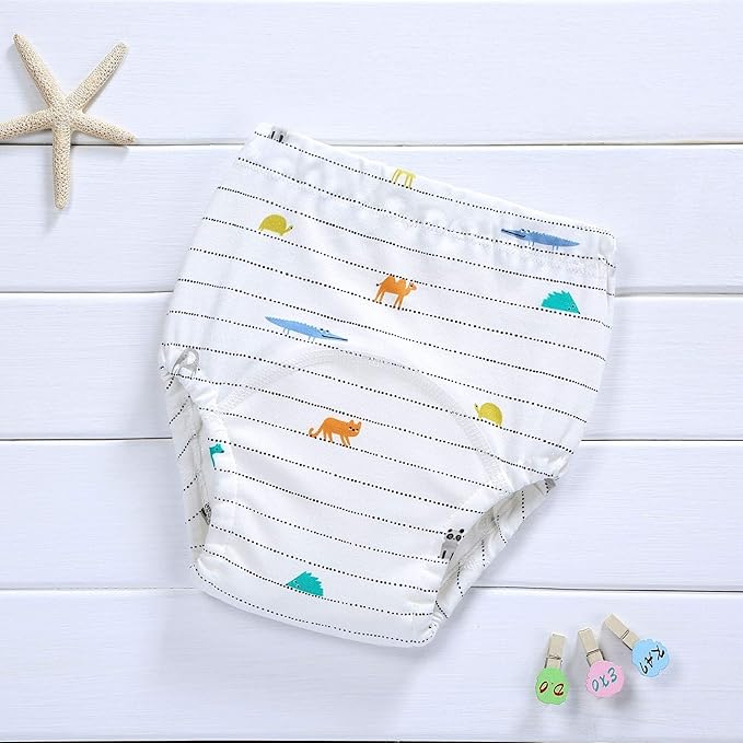 4 Pack Cotton Potty Training Pants for Boys Girls, Learning Designs Training Underwear Pants 12M-4T (4T, B)