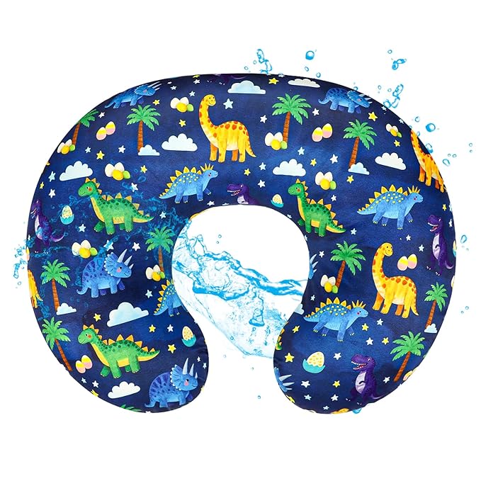 Hooyax Baby Waterproof Nursing Pillow Cover, Stretchy Nursing Covers for Breastfeeding Pillows, Adorable Infant Feeding Pillow Slipcover for Baby Boy and Girls (Dinosaur)