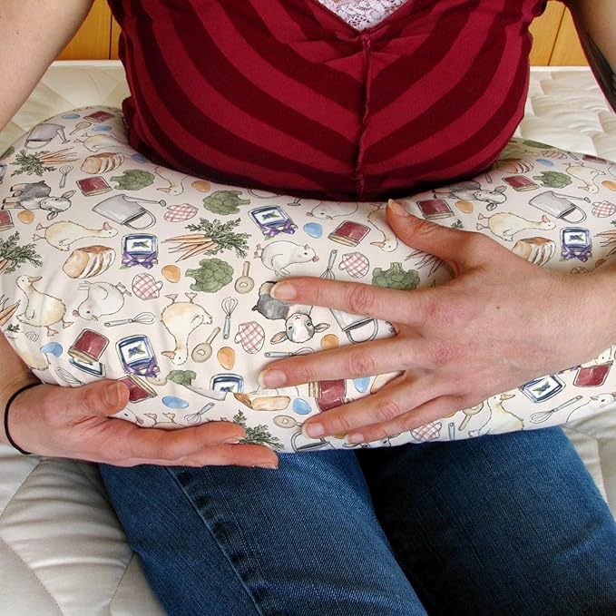 Homesteading Farm Nursing Pillow Covers for Boy Girl Lamb Duck Chick Eggs Bread Vegetable Nursing Pillow Slipcovers for Breastfeeding Pillows Retro Farm Life Soft Stretchy Cover for Newborn Infant