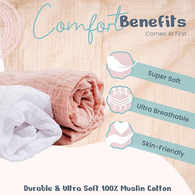 100% Muslin Changing Pad Cover Ultra Soft 120GSM Baby Changing Pad Covers for Girls and Boys - Easy wash Diaper Changing pad Cover with Low Shrinkage (2 Pack - Beige/Sand)