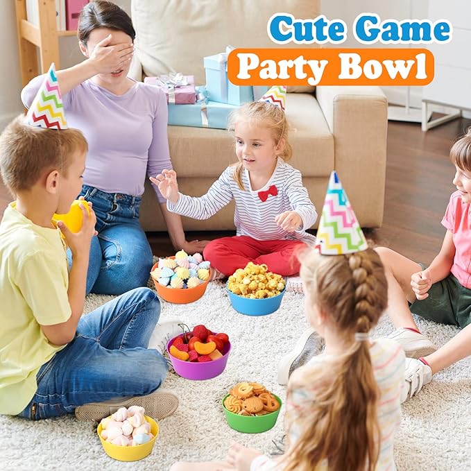 Foaincore Kids Plastic Bowls 10 oz Cereal Snack Microwave Dishwasher Safe Toddler Bowls Kids Colorful Snack Children Salad Dessert Soup Supplies
