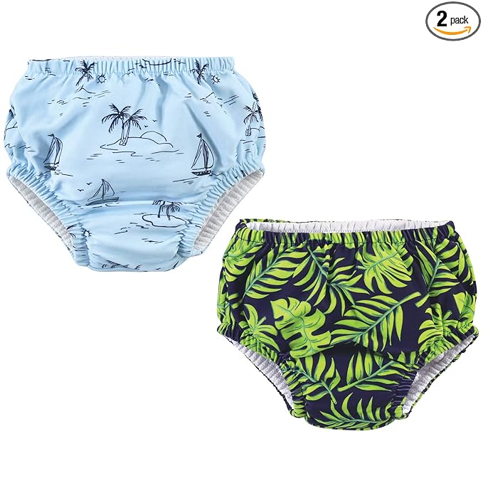 Hudson Baby Unisex Baby Swim Diapers, Tropical Leaves, 5 Toddler