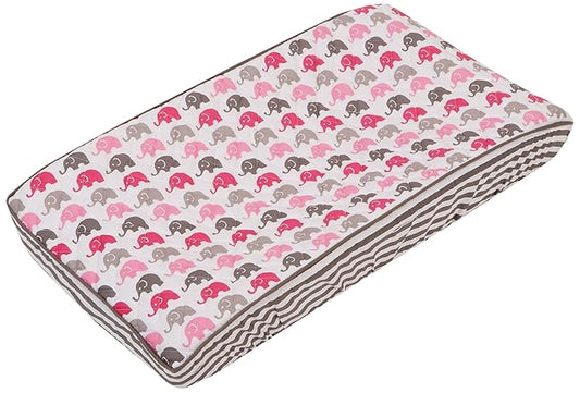 Bacati - Elephants Pink/Grey Elephants Mini Changing Pad Cover
