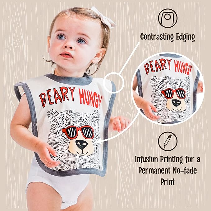 LazyOne Animal-Print Baby Bibs, Cute Baby Shower Gifts