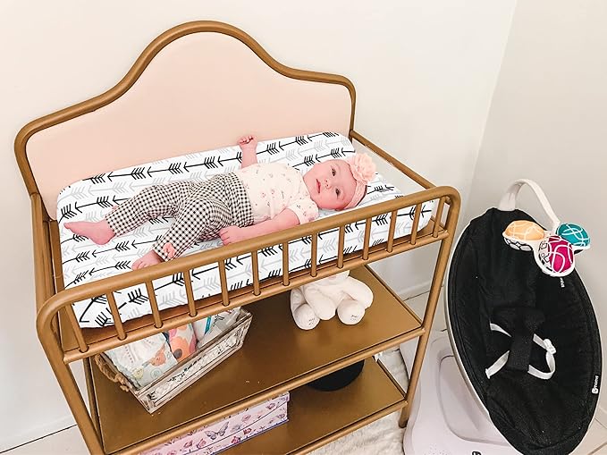 Changing Pad Cover – Baby Changing Pad Covers 4 Pack – Boy or Girl Changing Pad Cover – Pure Jersey Machine Washable Black and White Changing Table Cover – Diaper Changing Pad Cover Sheets