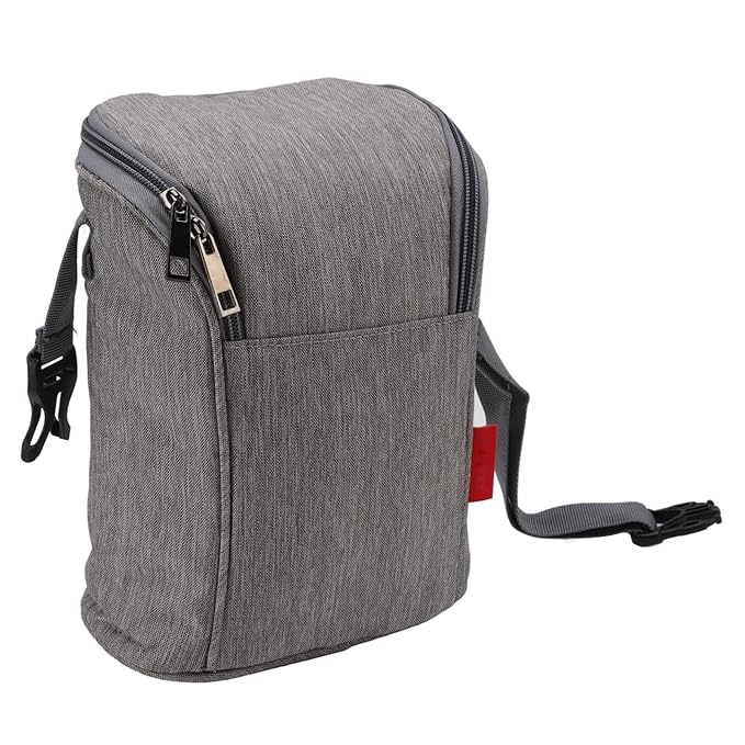 Garosa Insulated Baby Bottle Bag Breastmilk Storage Bag Leak Proof Reusable Large Capacity Nylon Tote Pouch for Nursing Moms Daycare Travel Secure Bottle Cooler Gray