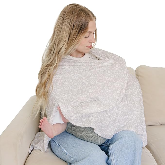 Sorrel + Fern Nursing Cover Up for Breastfeeding - Breathable Breastfeeding Cover with Removable Arch Neckline for Women - Breast Feeding Covers for Women (Meadow Reflection)