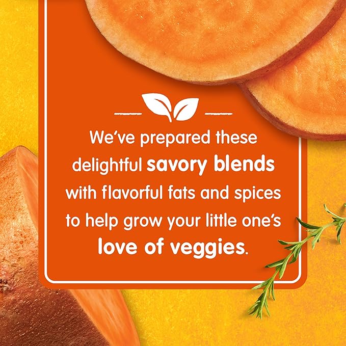 Happy Baby Organics Savory Blends Stage 2 Baby Food, Sweet Potatoes with Olive Oil + Rosemary, 4 Ounce Pouch (Pack of 16)