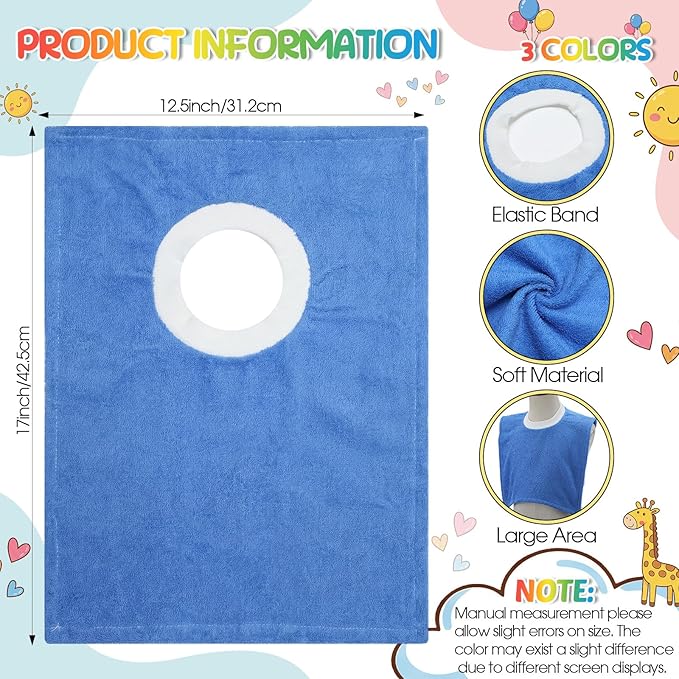 Foaincore 6 Pcs Pullover Baby Bibs Cotton Terry Toddler Absorbent Infant for Feeding and Drooling Towel Bib (Deep Colors)