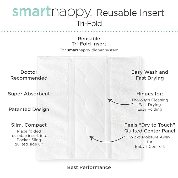 SmartNappy by Amazing Baby, NextGen Hybrid Cloth Diaper Cover + 1 Tri-fold Reusable Insert + 1 Reusable Booster, Gray, Solid, Size 4, 22-40 lbs (Pack of 2)