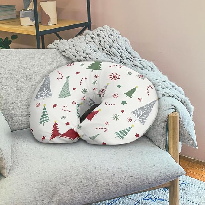 Nursing Pillow Cover, Christmas Decor Xmas Tree Nursing Pillow Slipcovers Ultra-Soft Stretchy Removable Slipcover for Breastfeeding Pillows for Baby Boys Girls