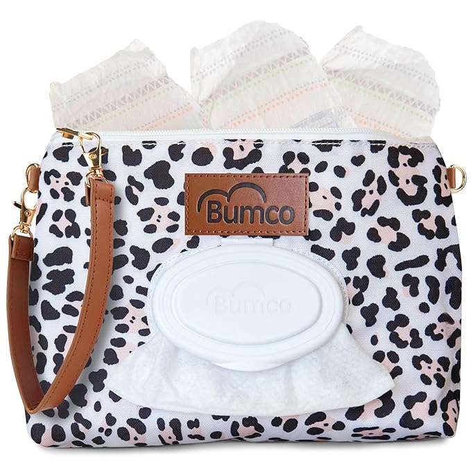 Bumco Diaper Clutch - Portable Wipes Dispenser & Baby Travel Essential, Airtight Dispenser, Refillable Wipes Container, Travel Baby Essentials, Diaper Bag Purse