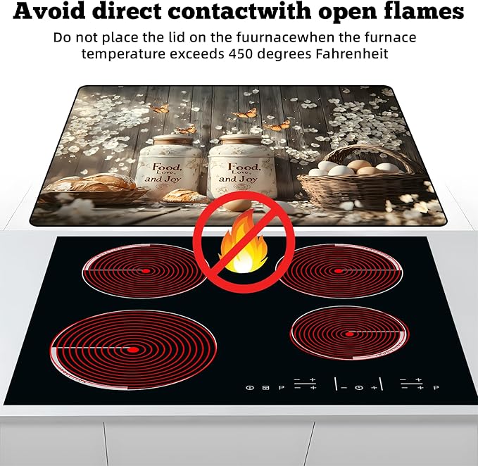 Multi-Design Silicone Stove Cover for Glass/Electric Stoves - 3-in-1 Heat-Resistant Protector Mat, Non-Slip Drying Rack 28"x20" (Shop Window)