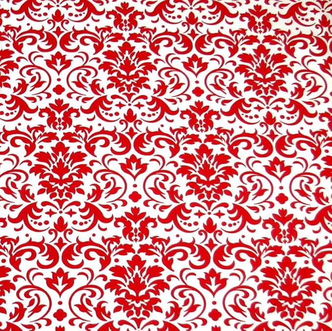 SheetWorld Baby Fitted Changing Pad Cover Sheet 16 x 33 inches, 100% Cotton Woven Sheet, Unisex Boy Girl, Red Damask, Made in USA