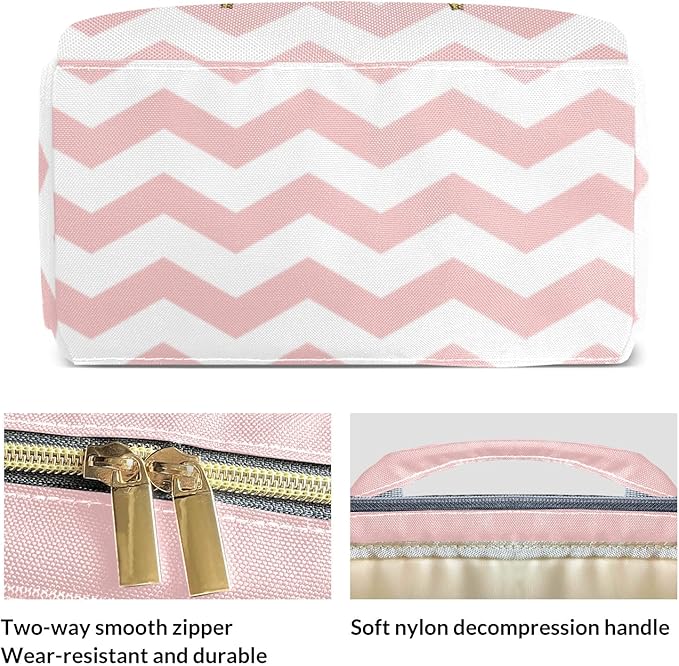 Rainbow Pink Elephant Mommy Bag for Baby Girl Custom Diaper Bag Backpack Waterproof Multi-Function Travel Camping Picnic Diaper Carrying Bag