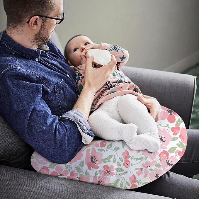 Plushii Nursing Pillow for Breastfeeding, Ergonimic Support Breastfeeding Pillow for Breast Feeding and Bottle Feeding, Breathable Feeding Pillow for Mom and Baby, Pink Bloom