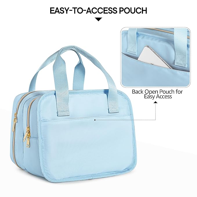 Fasrom Wearable Breast Pump Bag with Cooler Compatible with Momcozy, Medela and Elvie Pumps, Portable Pump Carrying Case for Working Moms, Blue