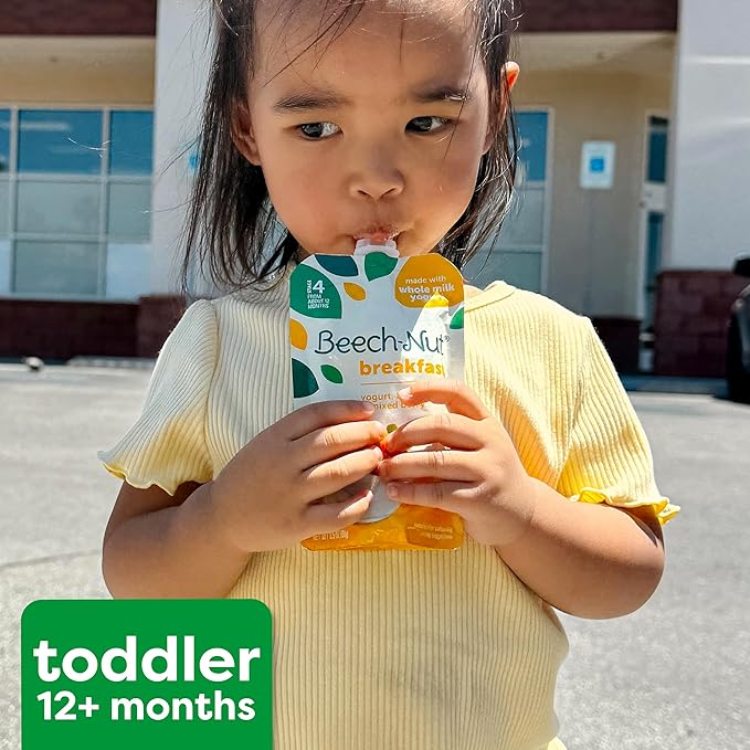 Beech-Nut Baby & Toddler Food Pouches with Iron & Zinc, Apple Blueberry & Spinach Puree, 3.5 oz (12 Pack)
