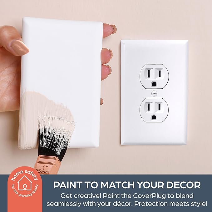 Dreambaby CoverPlug Paintable Outlet Plug Cover for Baby Safety -Electrical Wall Plate Socket Guard Protector- Baby Proof Outlet Covers (2 Pack)