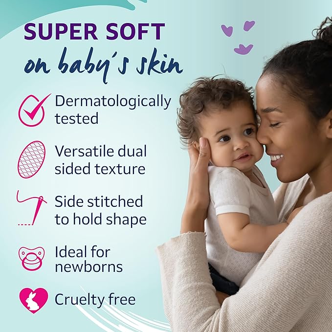 Lil-Lets Baby Cotton Wool Oval Pads, 50 Count, Certified Organic, 100% Pure Cotton Wool, Soft and Absorbent, Gentle on Baby's Delicate Skin, Dermatologically Tested, Ideal for Newborns