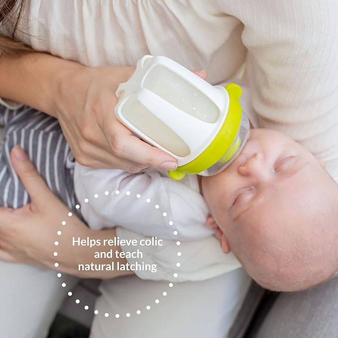 Kiinde Active Latch Silicone Baby Bottle, Anti Colic, Leak Proof, Easy to Clean, Includes 2 Medium Flow Active Latch Nipples with Covers, 4 Ounce, 2 Count, Pink