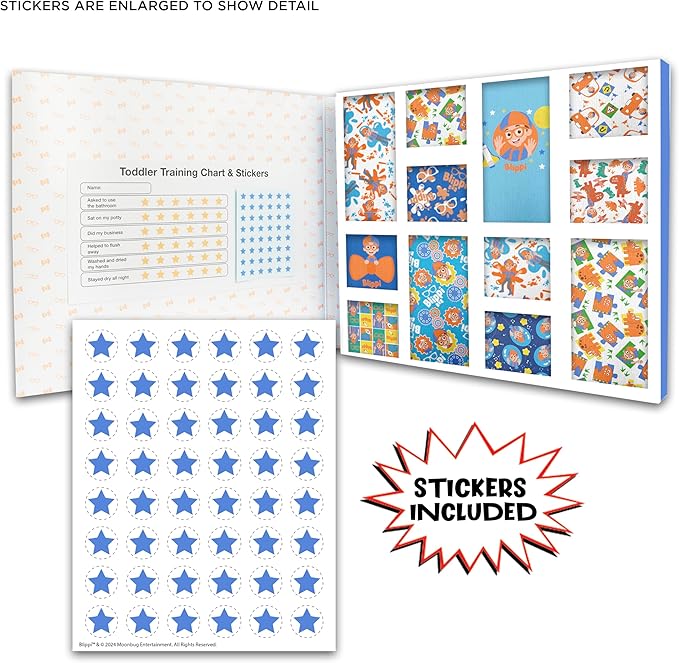 Blippi Boys Exclusive 12-Days Advent Box of Surprise Underwear Pack Makes Potty Training Fun with Stickers, 2/3t, 4t and 5t