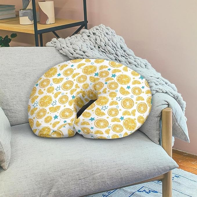 Lemon Star Breastfeeding Pillow Cover Nursing Cover for Newborn Girls Boys Super Soft and Comfortable Slipcover Gift, 2 Packs