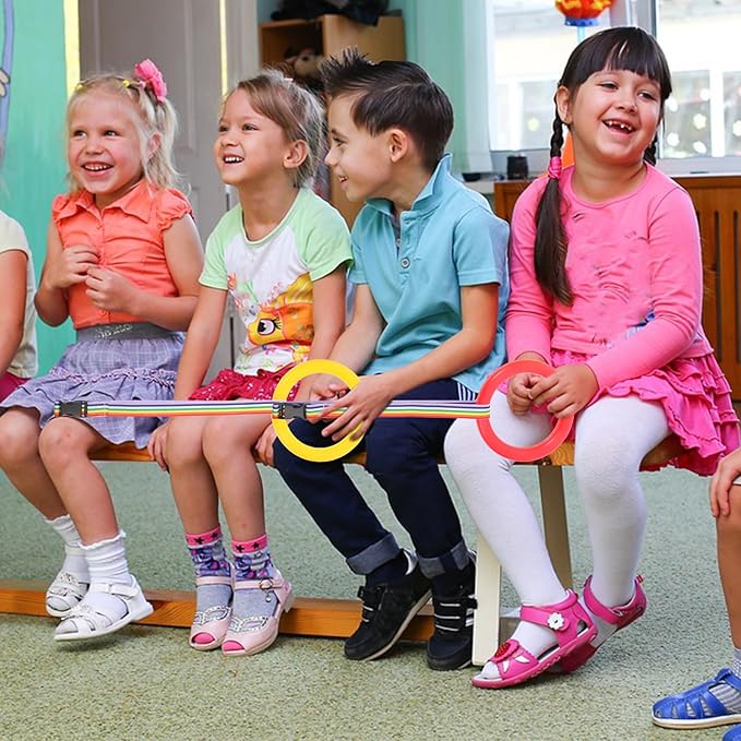 NUOBESTY 6pcs Walking Rope Kids Handles Safety Preschool Line Rope Extendable and Adjustable Handles Walking Rope for Toddlers