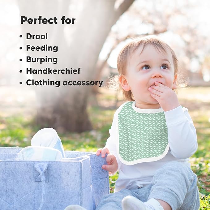 8-Pack Organic Baby Bibs for Boys, Girls - Soft Cotton Drooling and Teething Bibs for Baby Girl & Boy, Extra Absorbent, Easy to Clean & Put On for Toddler, Newborn, Infant 0-24 Months (Nordic)