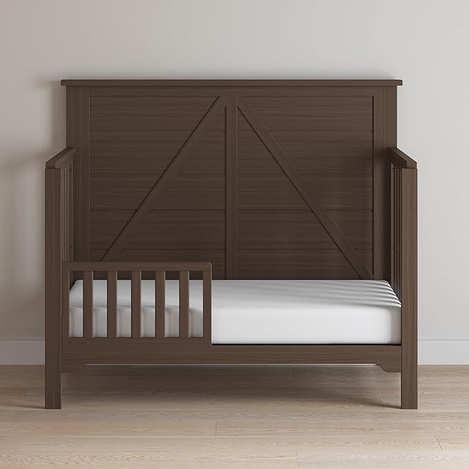 Child Craft Toddler Guard Rail Converts Calder, Farmhouse and Woodland Cribs into Toddler Bed, Made of Pinewood, Baby Safe Non-Toxic Finish (Brushed Truffle)