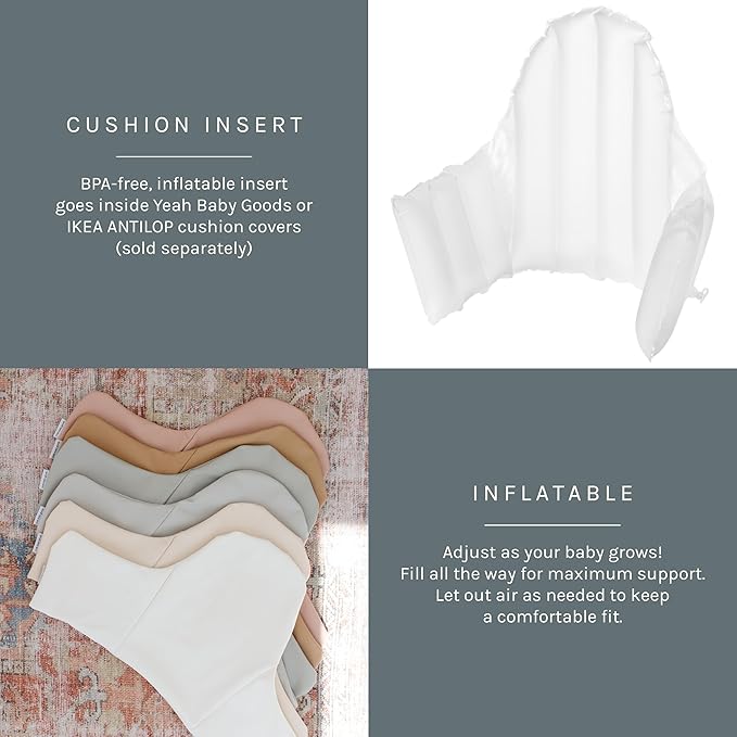 Yeah Baby Goods Inflatable High Chair Cushion Insert – Inflatable Baby Seat Insert for IKEA Highchairs & More – Easy to Use Support Cushion for Antilop High Chair