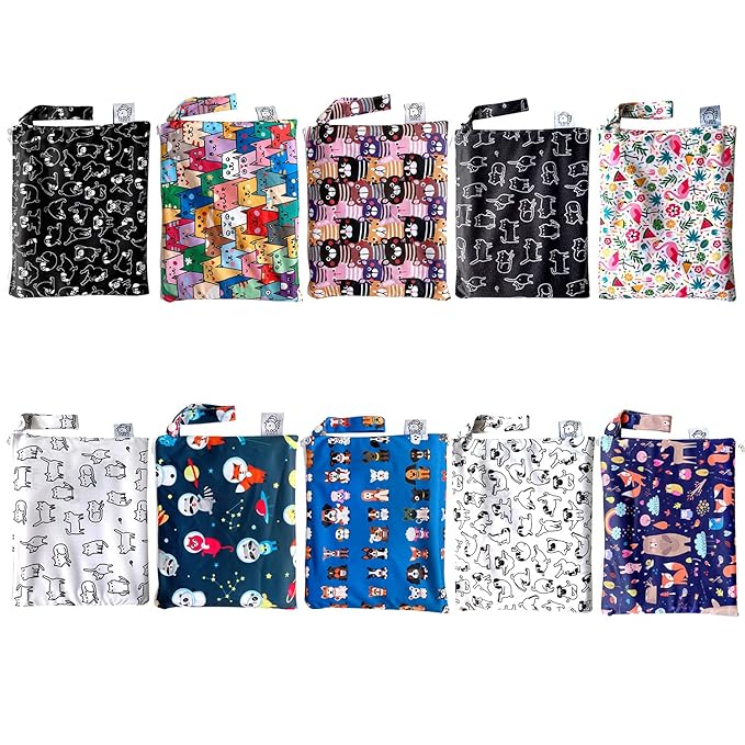 Flockthree Waterproof Baby Diaper Changing Pad with Storage Bag (28.7" X 19.7") Washable Wipeable Reusable Leak Proof Diaper Travel Mat Station Changing Mattress Liner Cribs Bed Cover, Flamingos